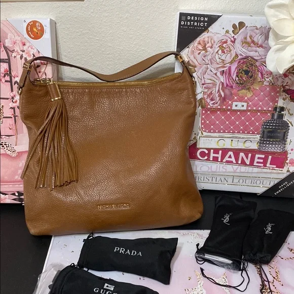 Michael Kors Brown Shoulder Bag with Tassel Detail